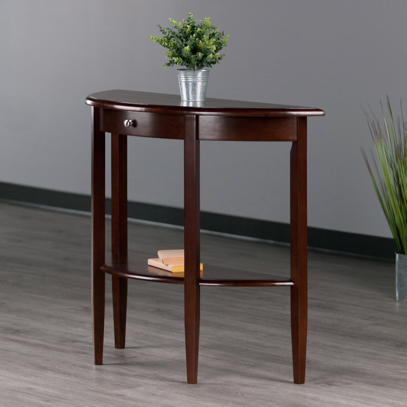 Red Barrel Studio® Calahan Walnut Half Moon Console Table & Reviews
